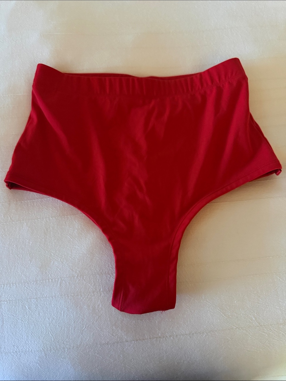 High-Waist Red Bikini Bottoms